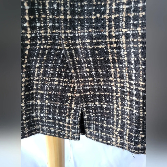Simply Mannequin Tweed Skirt Black White  Tan Zipper Back Slit 12P - Picture 6 of 9